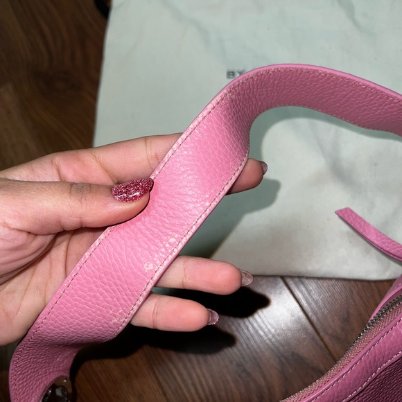 BY FAR Pink Leather Shoulder Bag - Picture 3 of 4